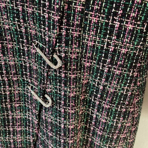Zara Tweed Textured Blazer Dress Jewel Pins Sz Small Blogger Favorite NWOT - Picture 7 of 10